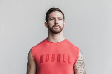 Nobull Sleeveless Men's T Shirts Red | Australia (PL2137)